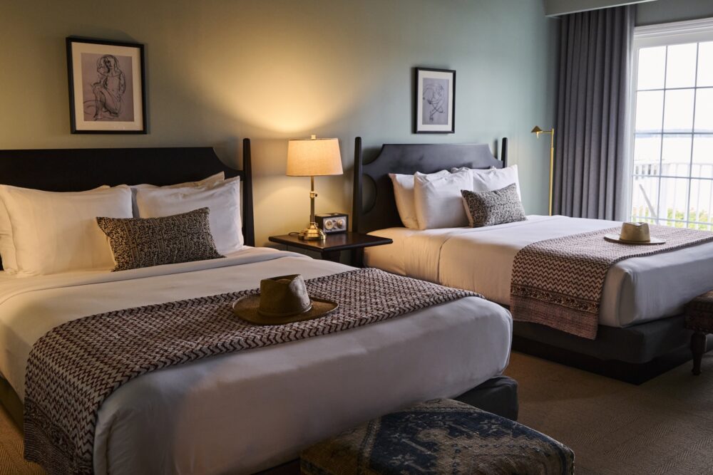 Two queen beds at The Harbor Front Inn.