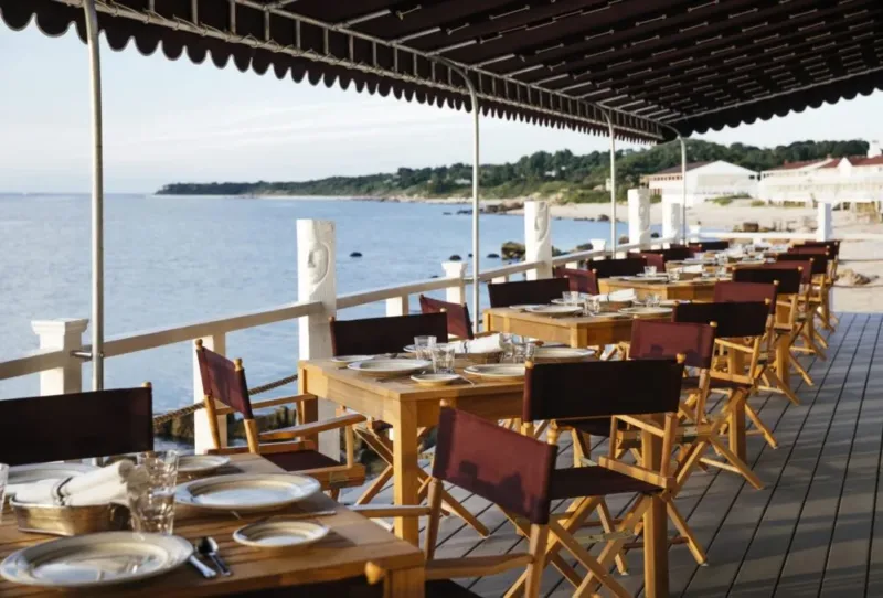 The restaurant deck at The Halyard.