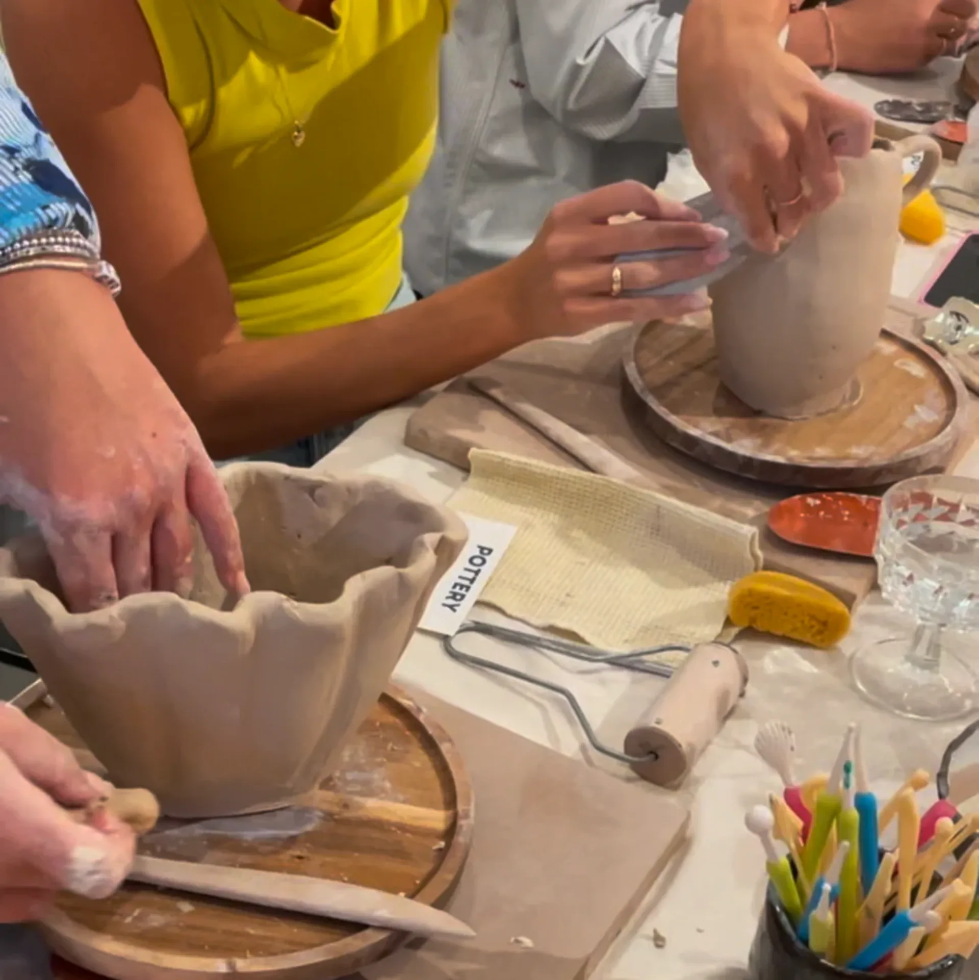 A pottery class for making your own vase.