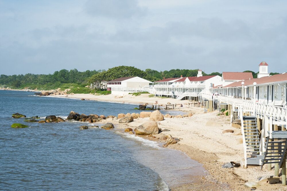 The waterfront beach at Sound View Greenport in North Fork.
