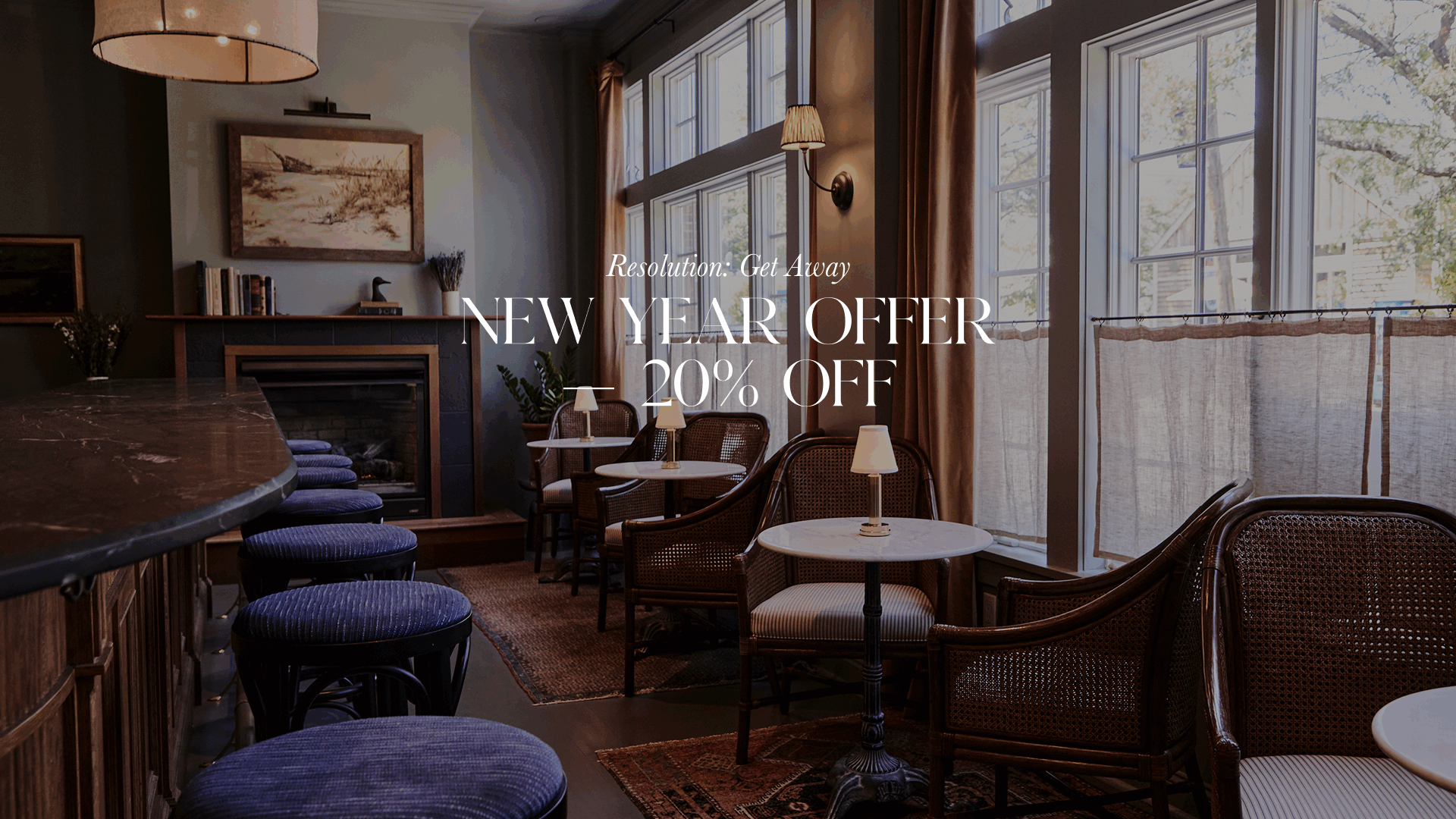 An image of the lobby with text overlay